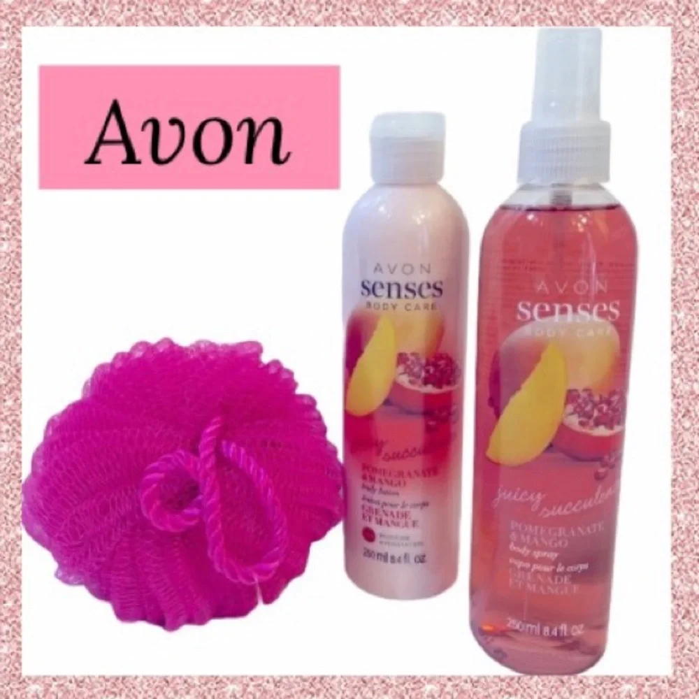 Avon Bath Set Body Care Juicy Succulence Bath & Body Pink Fruit Floral Fragrance